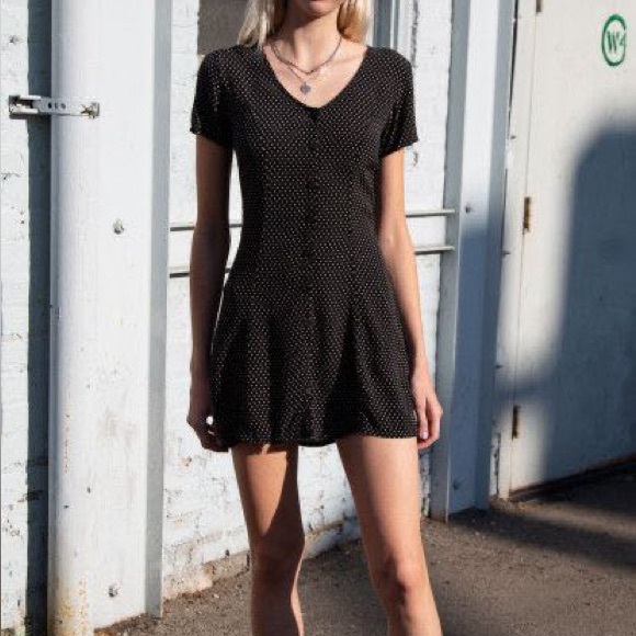 Brandy Melville Black Polka Dot Dress - Picture 1 of 4
